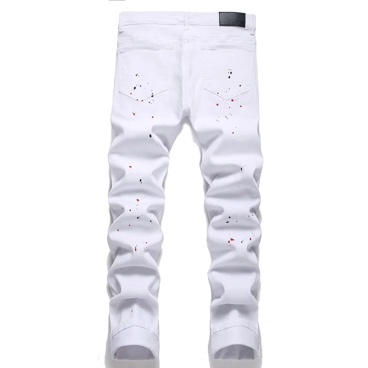 Men's Distressed Stretch Ripped Hip Hop Slim Fit