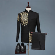 Luxury velvet Gold Embroidery special suit