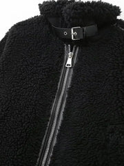 Trendy Velvet Warm Motorcycle Jacket for women