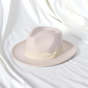 Retro Feather Fedoras Felt Wide Brim Jazz Cap