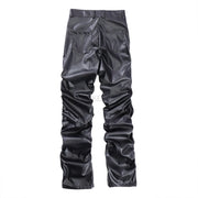 DESIGNER MENS LEATHER HIGH STREET  BLACK TROUSER