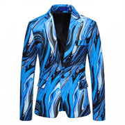 New Men's Fashionable Colored Printed Single Button Jacket