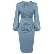 Long Sleeve Crew Neck Bodycon Midi Dress