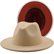 Two toned fedoras beige bottom Hat