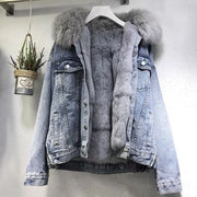 Vintage oversized Cotton Thick Warm Denim Jacket