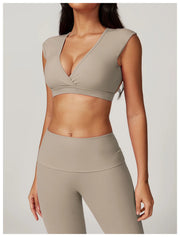 V-Neck Sexy Women Sports  Workout Bra