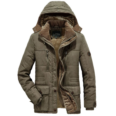 Leisure Velvet Thick Warm  Waterproof Fleece Hooded  coat