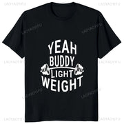 WEIGHTS WITH QUOTE  DESIGNED PRINTED T-SHIRT