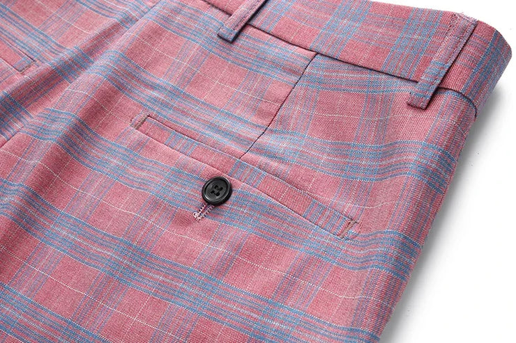 luxury Men's Striped Plaid suit (Jacket +Pants+ Vest)