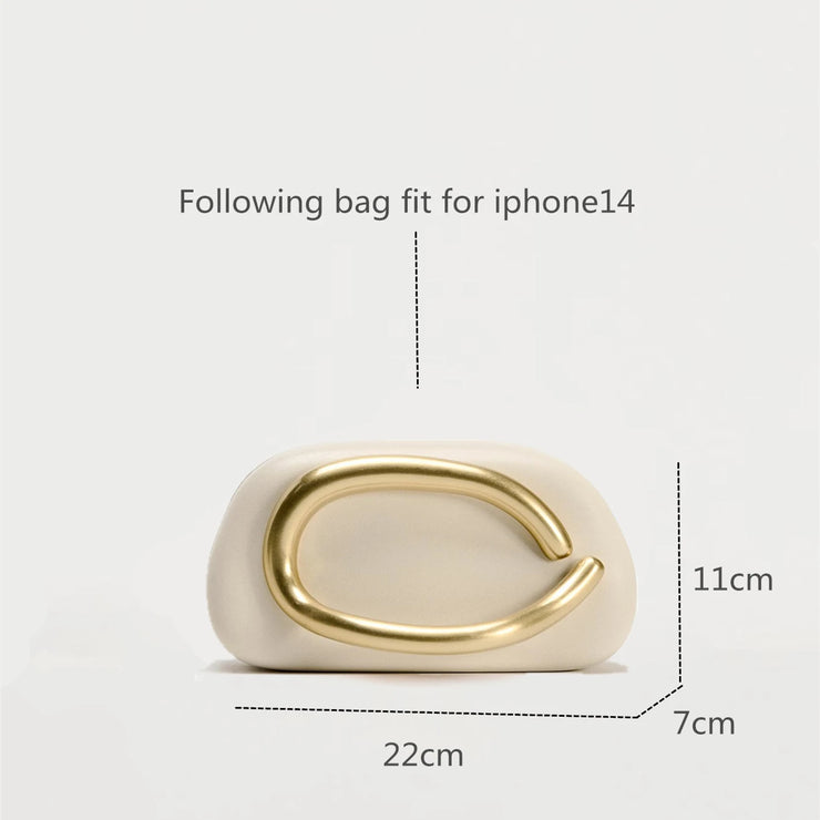 Luxury Gold metal Closure Clutch Bag