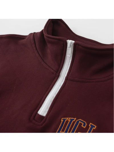 Vintage Half Open Collar Long Sleeves Pullover Sweatshirt