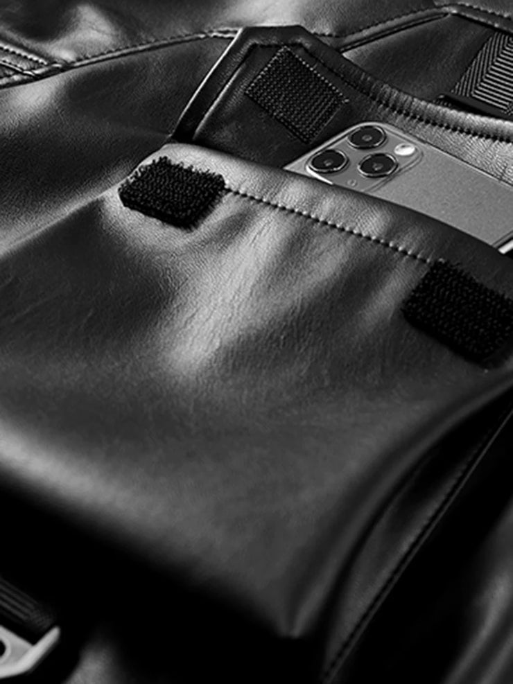 luxary pu leather bomber Techwear  jacket