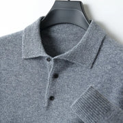 Merino Wool Cardigans Men Lapel Pullover sweatshirt