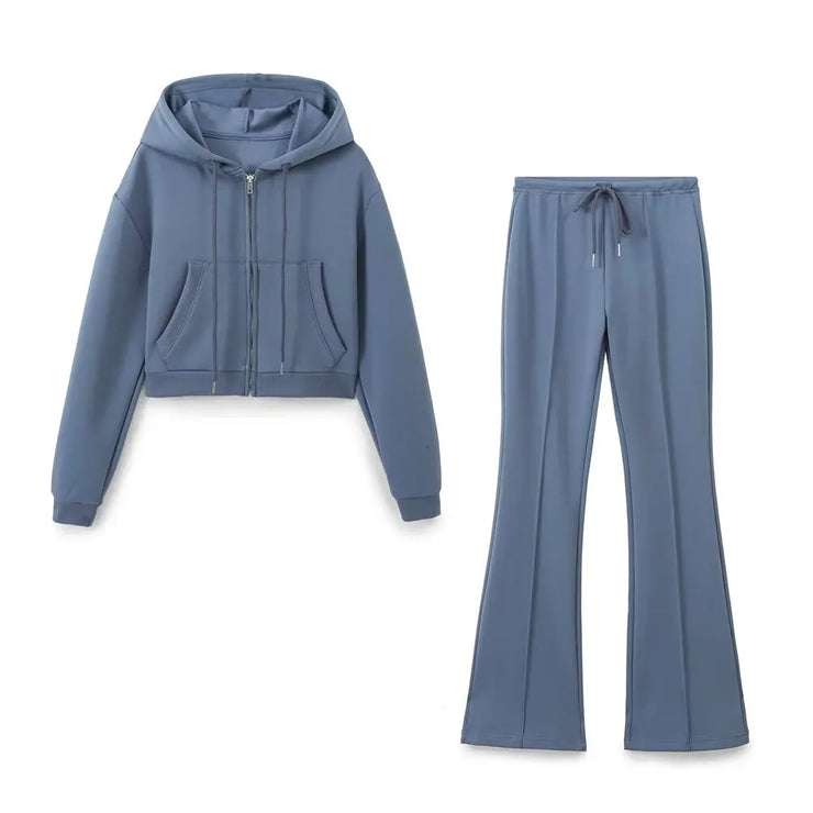 Autumn Women Cropped Cotton Sweatshirt