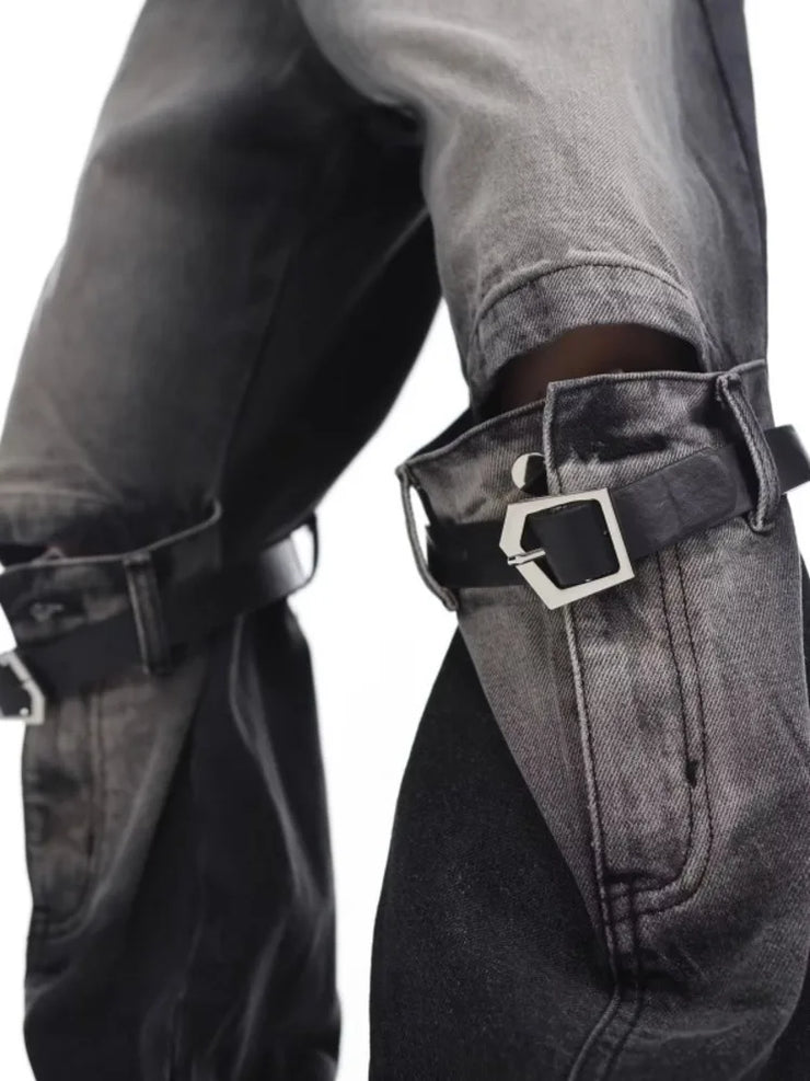 High Street Niche Design Wide Leg Washed Jeans ( UNISEX )