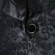 Luxury Black jacquard printed suit for men