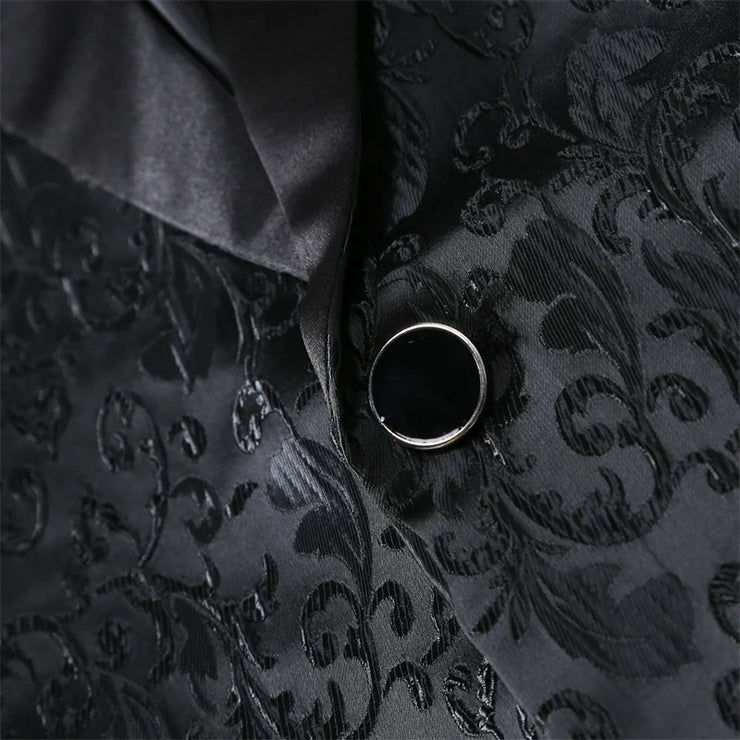 Luxury Black jacquard printed suit for men