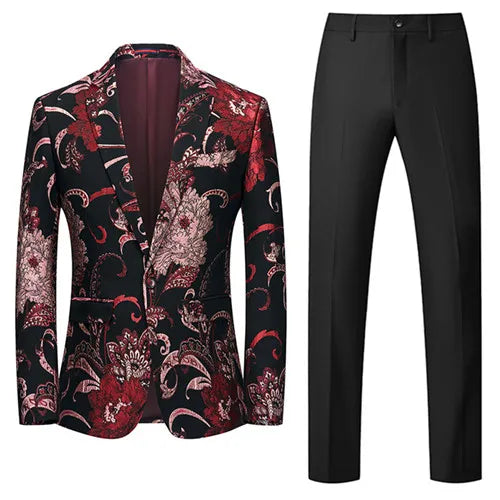 Luxury partywear Slim Fit Jacquard Blazer and Pants