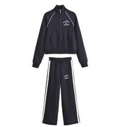 Women's Stand Collar Flannel sports set