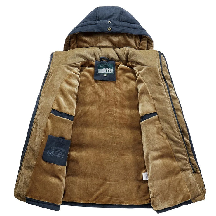 Leisure Velvet Thick Warm  Waterproof Fleece Hooded  coat