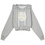 Grey Kawaii Mori Girl Versatile Sports Leisure