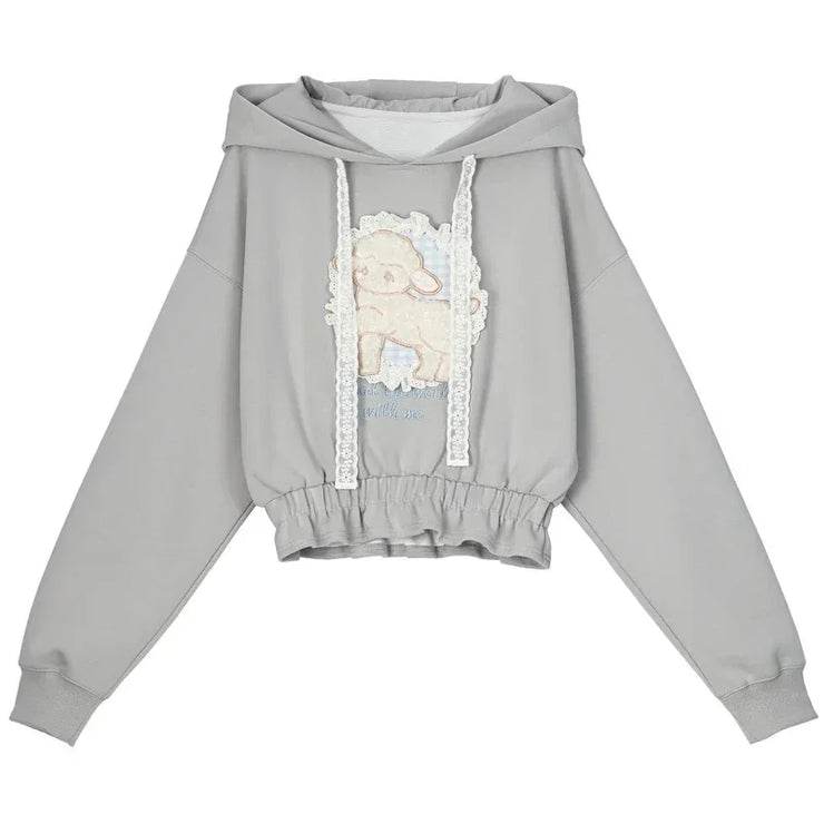 Grey Kawaii Mori Girl Versatile Sports Leisure