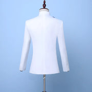 Men Chinese Tunic Sequin Embroidery 2 Pieces Dress Suit