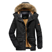 Leisure Velvet Thick Warm  Waterproof Fleece Hooded  coat