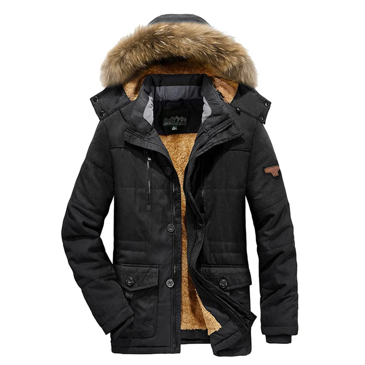 Leisure Velvet Thick Warm  Waterproof Fleece Hooded  coat