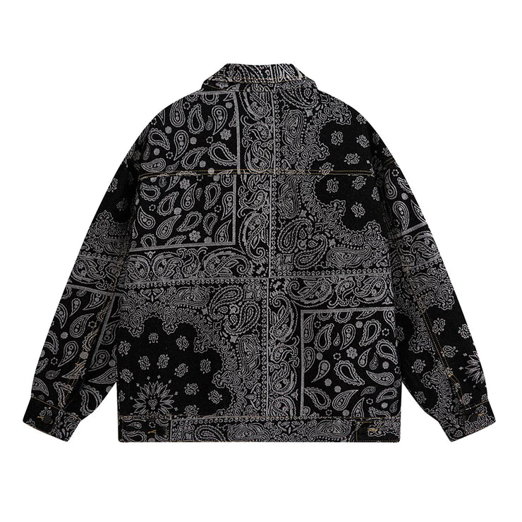STREETWEAR  PRINTED PATTERN WEAVE  FASHIONABLE COAT