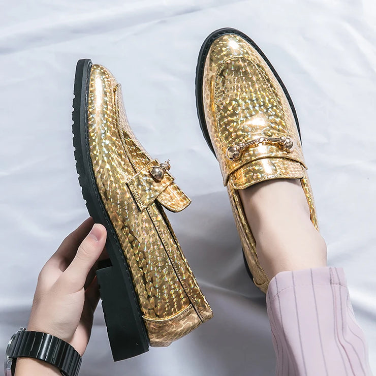 A LUXARY GOLDEN LOAFERS DESIGNED BY DARKJAY
