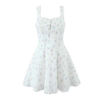Sexy Backless Floral Print Sling Mini Dress For Women
