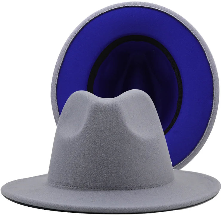 Two toned fedoras beige bottom Hat
