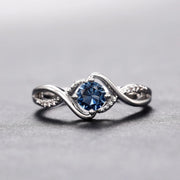 Modern Charming Blue Cubic Zirconia High-Quality Silver Color Ring