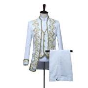 European Gold Vintage Tuxedo Men's Suit 3 Piece Suit