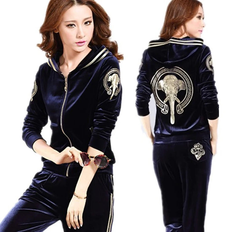 Royal velvet two piece track suit