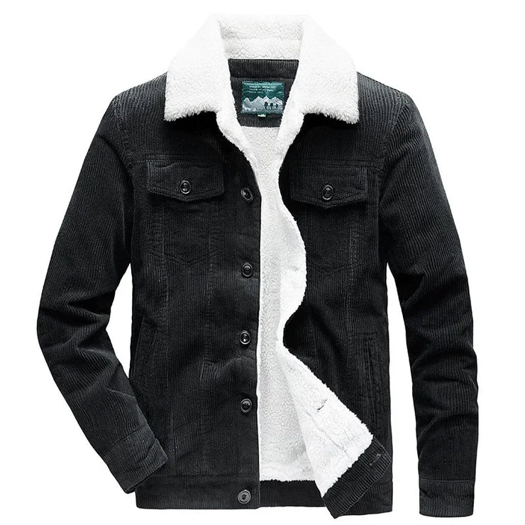 Winter Zipper  Velvet Overcoat Corduroy Men's