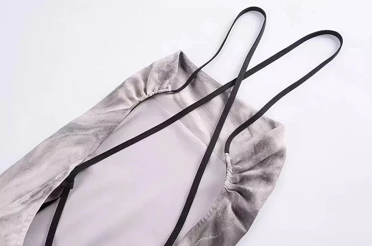 Sexy Spaghetti Straps Tie Dye Party Wear