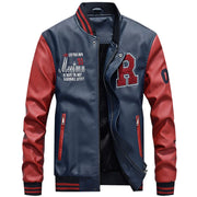 NEW EMBROIDERED THICKENED PLUSH BASEBALL  LEATHER LACKET