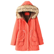 VELVET THICKENED MID LENGTH WARM JACKET