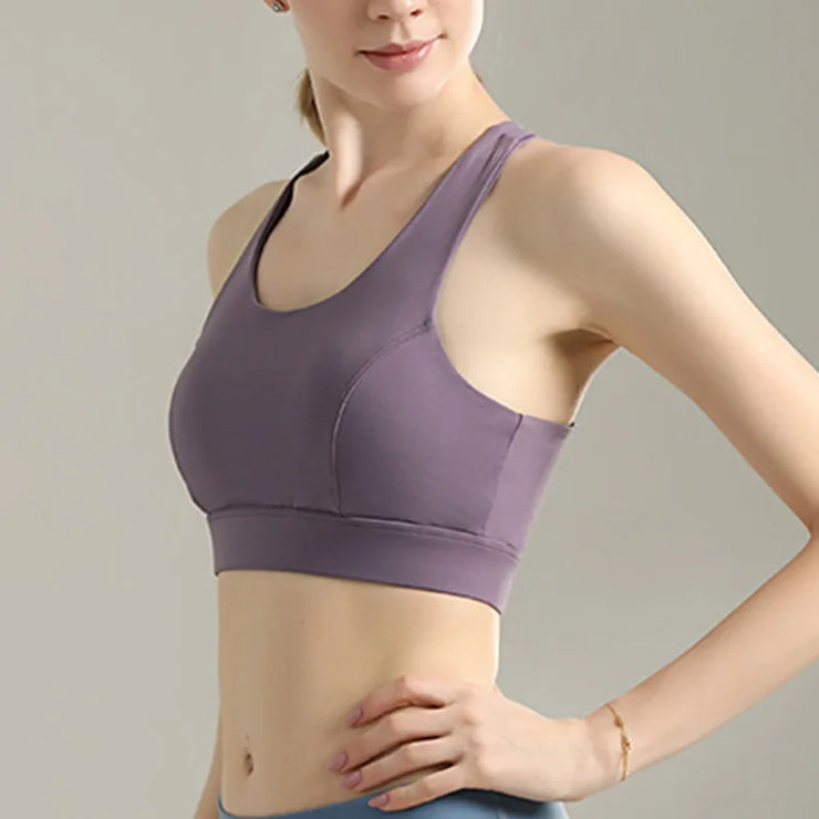 WOMENS SOLID ATHLETIC YOGA CROP TOP