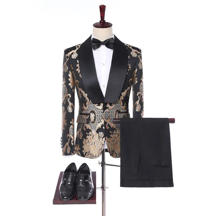Men's  Single Breasted Shawl Lapel Wedding Tuxedo suit