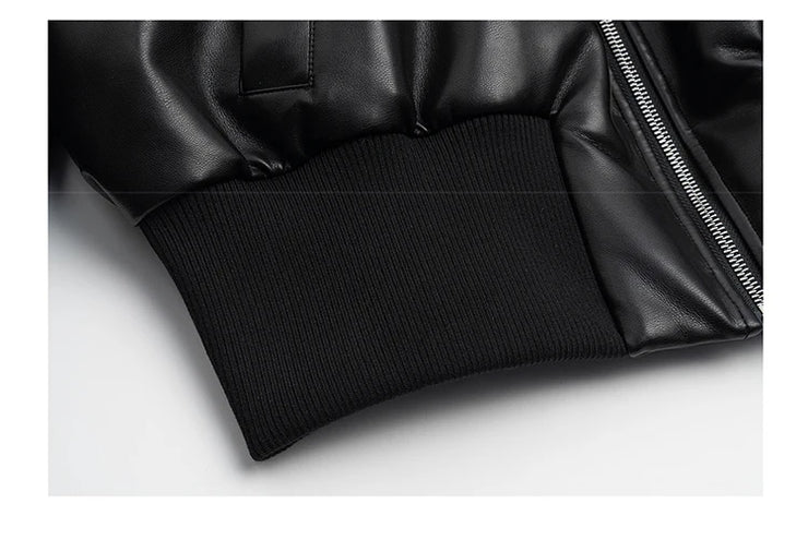 Pluffed Mauroicardi Black  Leather Jacket