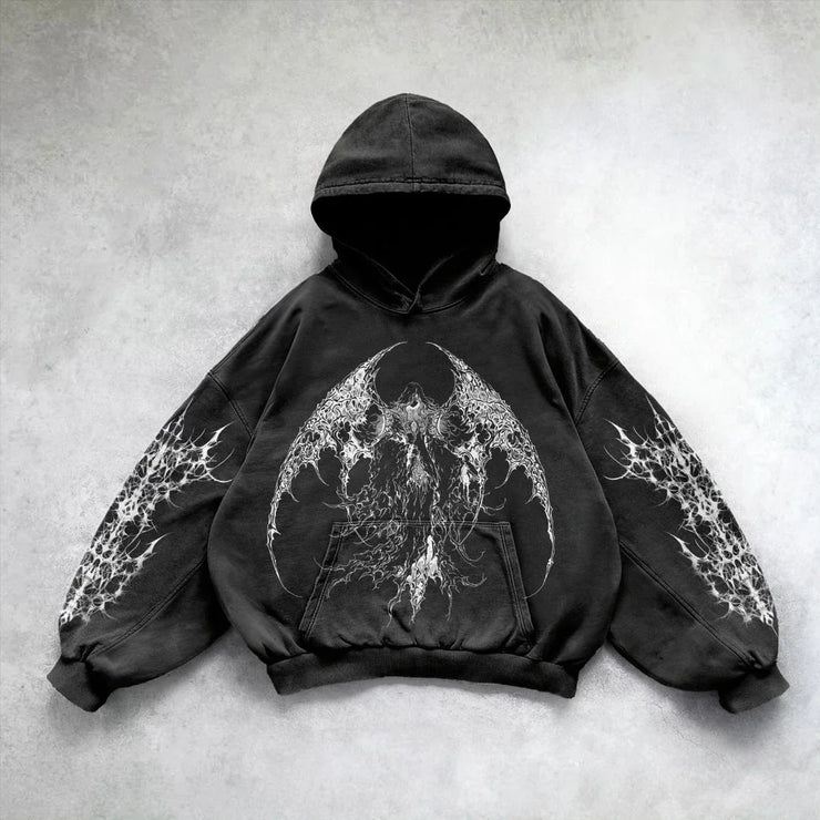 Men Vintage High Street Hooded Sweatshirt