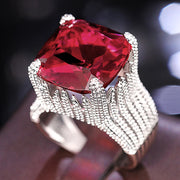 Gorgeous Hyperbole Red Cubic Zirconia Ring