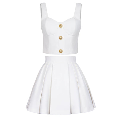 Luxury Royal Solid White Skirt