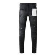 High Quality  American High Street Ripped Patch Trend Denim