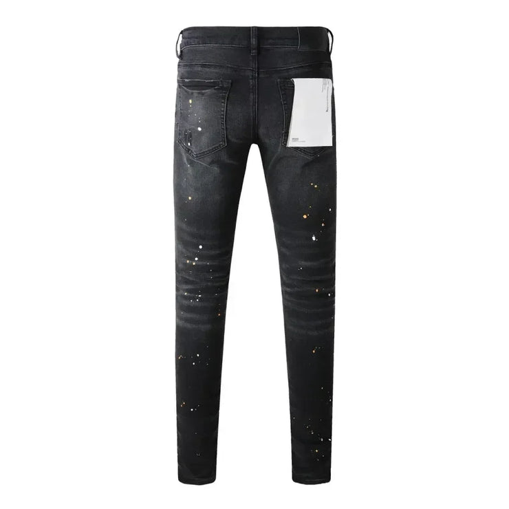 High Quality  American High Street Ripped Patch Trend Denim
