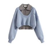 Preppy Style Women's Cropped Sweater