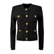 Luxury French  Commuter Round Neck Dress